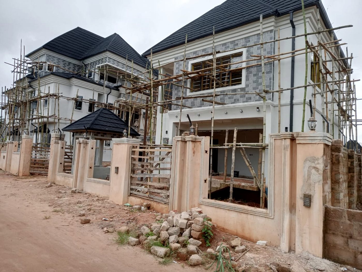 Apartment blocks at Ighaen Road, Benin City, at external finishing stage